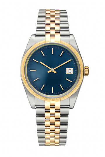 Wristwatch Blue Dial Gold and Steel 36mm